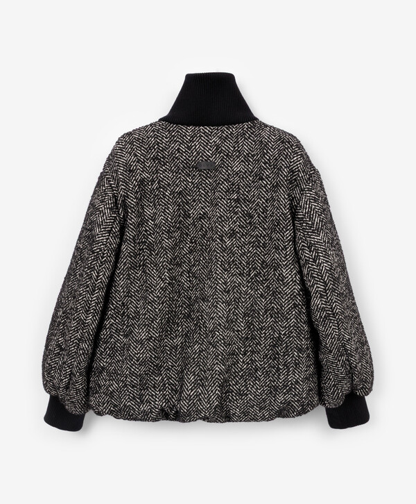 фото Куртка оверсайз из фактурного твида "в елочку" черная glvr (xl)