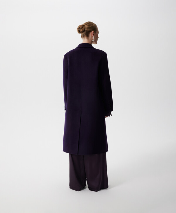 фото Пальто классическое из пальтовой ткани без подкладки фиолетовое glvr (xl)
