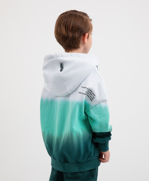 фото Толстовка с крашением тай-дай(tie-dye) белая для мальчика gulliver