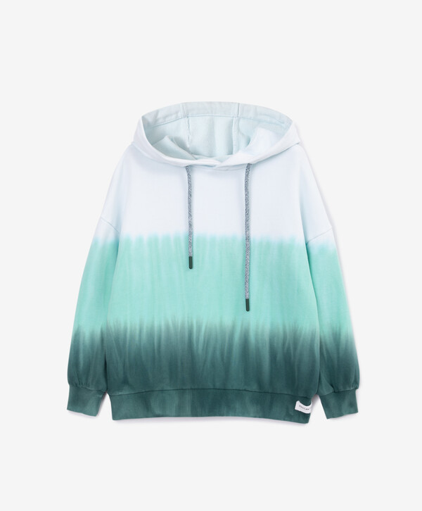 фото Толстовка с крашением тай-дай(tie-dye) белая для мальчика gulliver