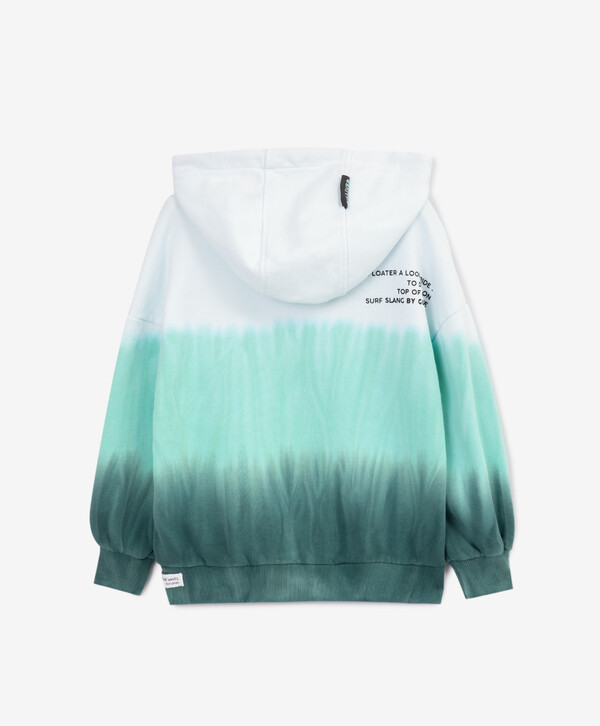фото Толстовка с крашением тай-дай(tie-dye) белая для мальчика gulliver