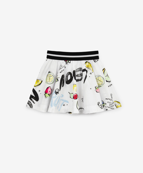 фото Юбка-солнце для девочки из поплина с принтом gulliver