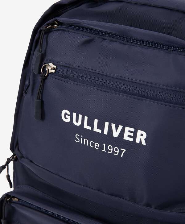 фото Рюкзак для мальчика мягкой формы из плащовки синий gulliver