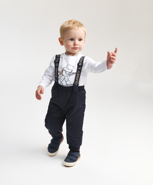 фото Брюки утеплённые для мальчика плащевые синие gulliver gulliver baby