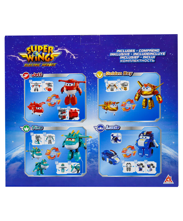 фото Супер крылья набор из 4 трансформеров (джетт, голден бой, тино, люси) super wings