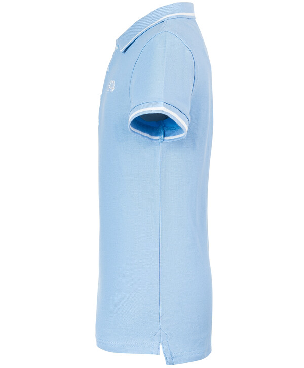 Голубое трикотажное поло Button Blue