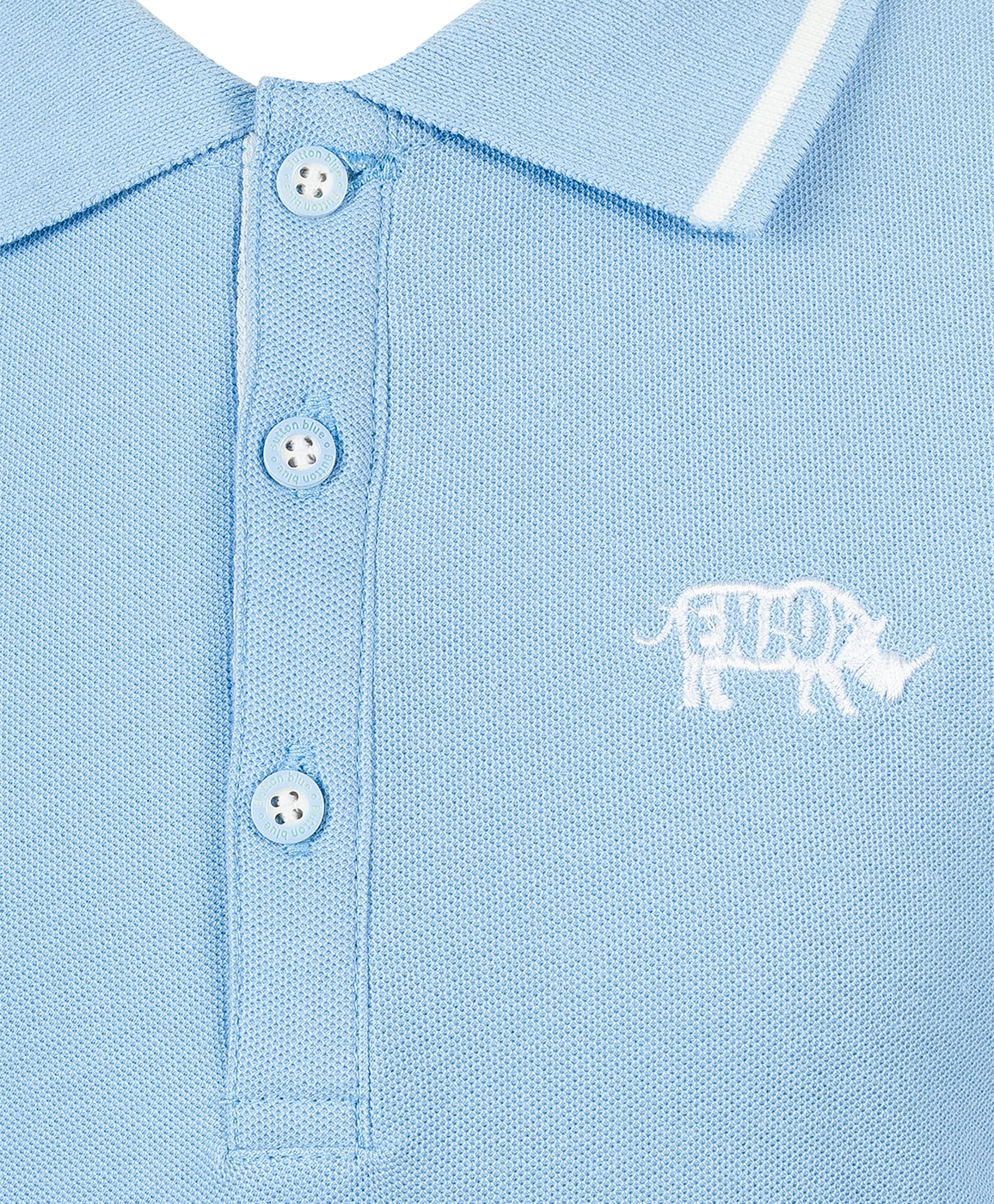 Голубое трикотажное поло Button Blue