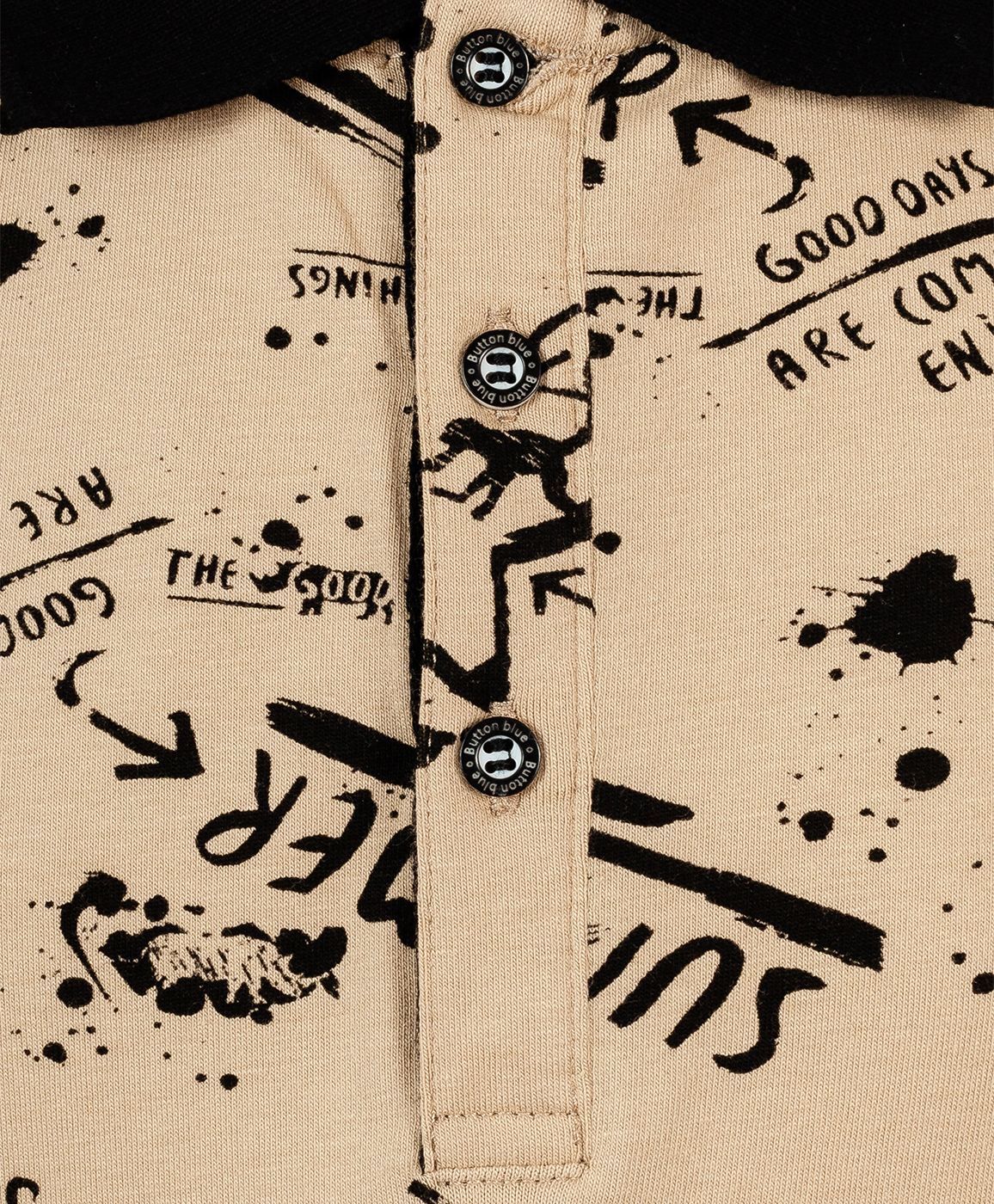 Бежевое поло с орнаментом Button Blue