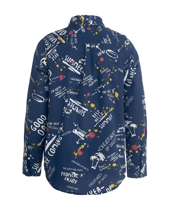 Синяя рубашка с орнаментом Button Blue