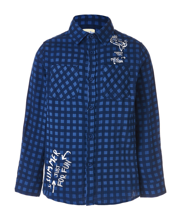 Синяя рубашка в клетку Button Blue