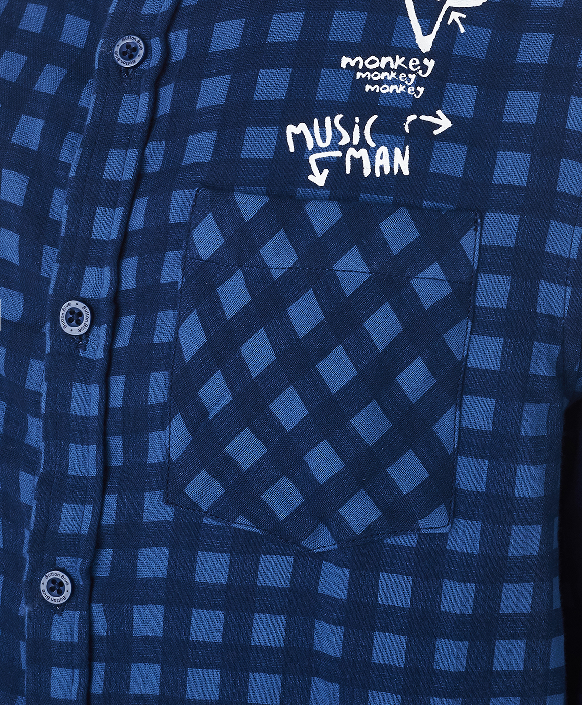 Синяя рубашка в клетку Button Blue