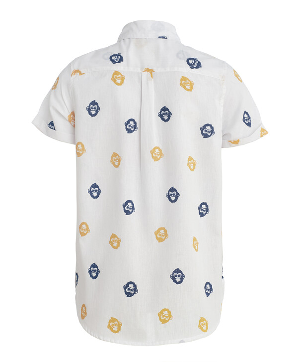 Белая рубашка с орнаментом Button Blue