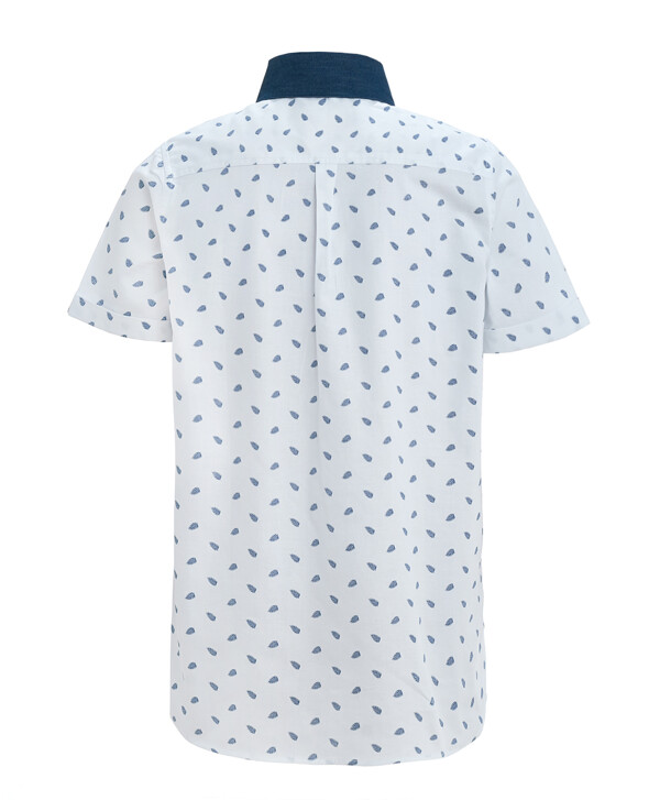Белая рубашка с орнаментом Button Blue