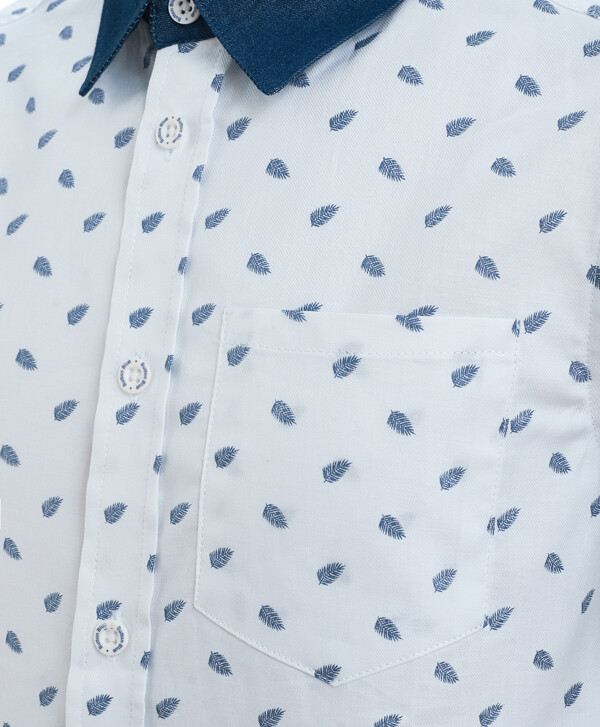 Белая рубашка с орнаментом Button Blue