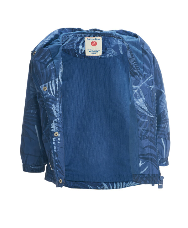 Синяя ветровка с орнаментом Пальмы Button Blue