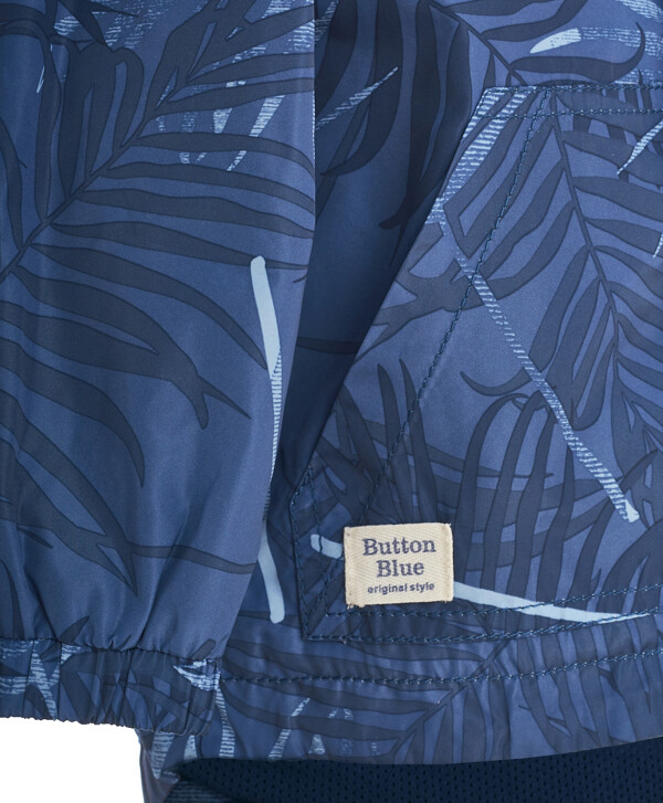 Синяя ветровка с орнаментом Пальмы Button Blue