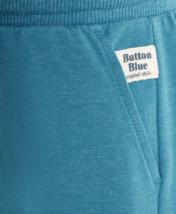 Бирюзовые трикотажные шорты Button Blue