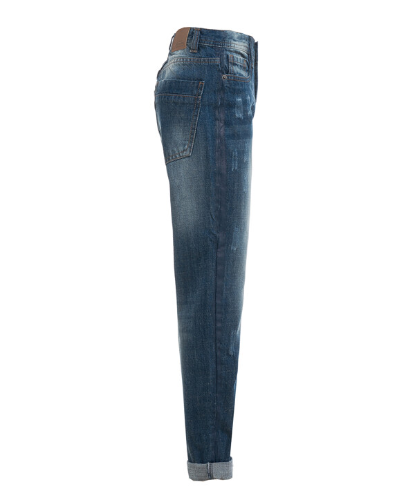 Синие джинсы с потертостями Button Blue