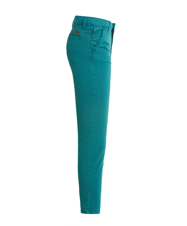 Бирюзовые брюки из твила Button Blue
