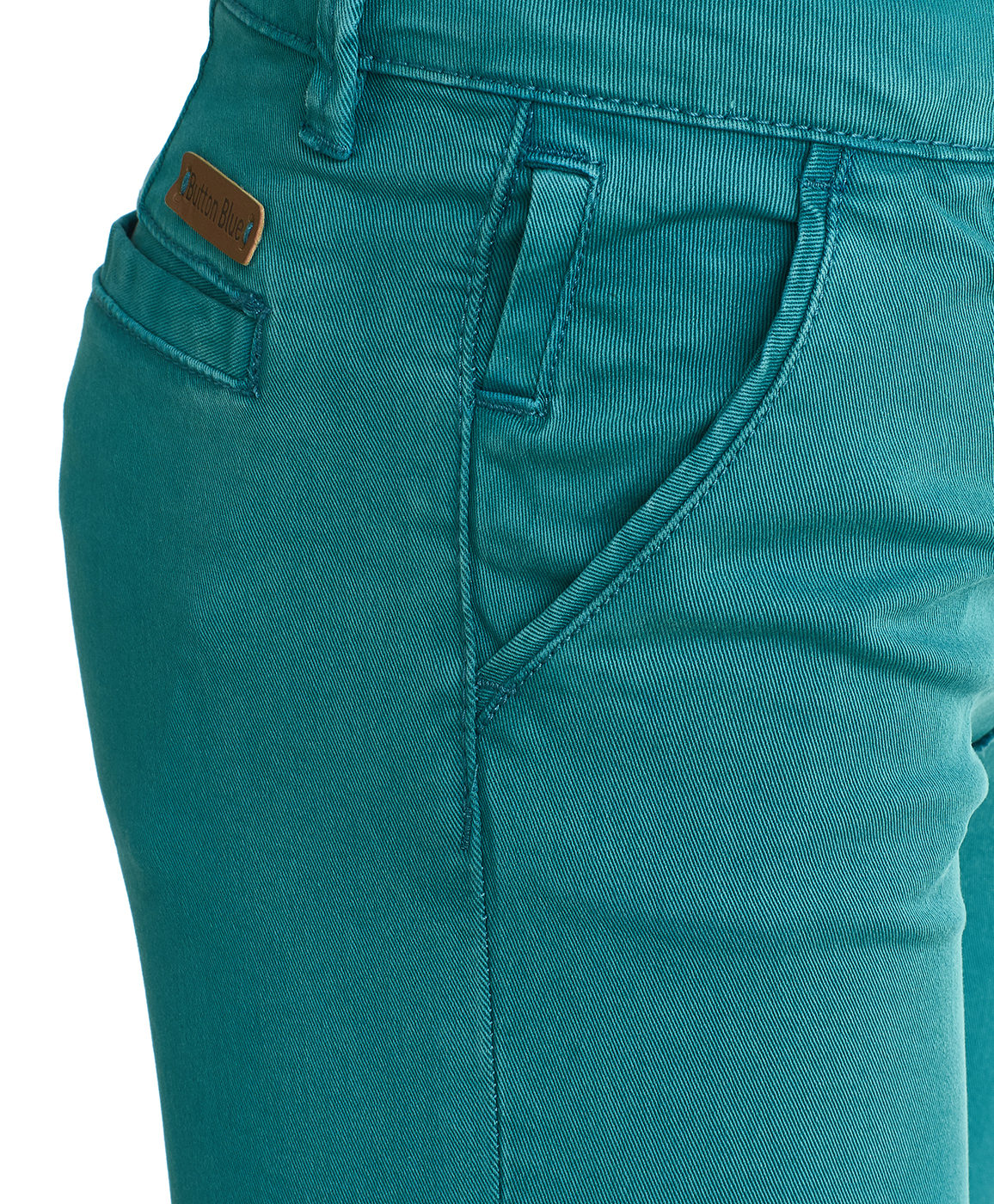 Бирюзовые брюки из твила Button Blue