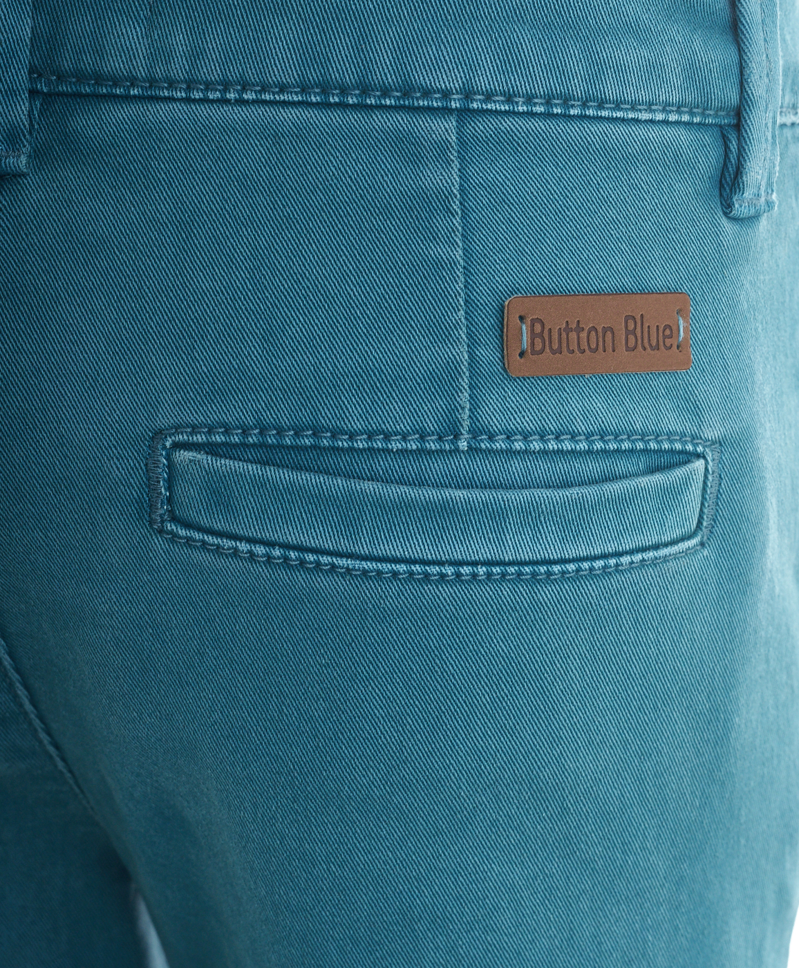 Бирюзовые брюки из твила Button Blue