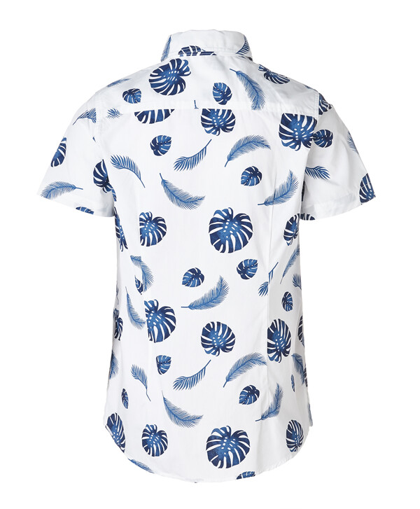 Белая рубашка с орнаментом Листья Button Blue