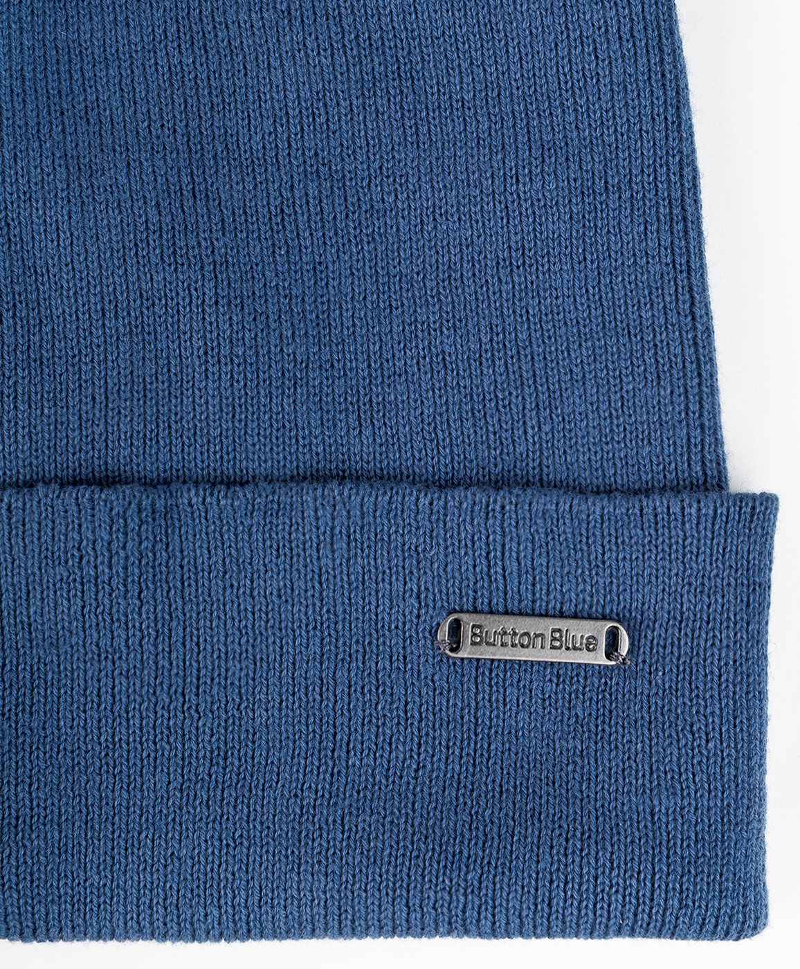Синяя вязаная шапка Button Blue