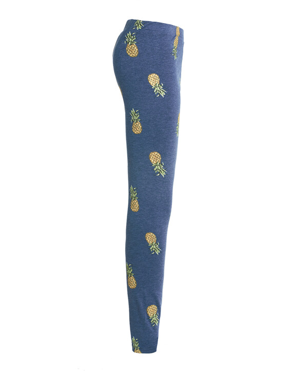 Синие легинсы с орнаментом Ананасы Button Blue