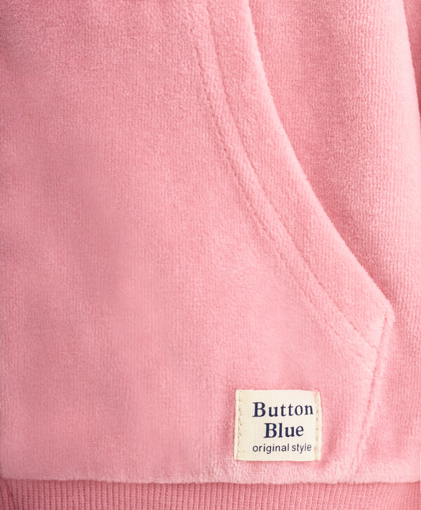 Розовая велюровая толстовка Button Blue