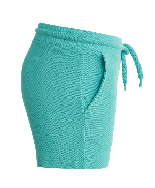 Ментоловые трикотажные шорты Button Blue