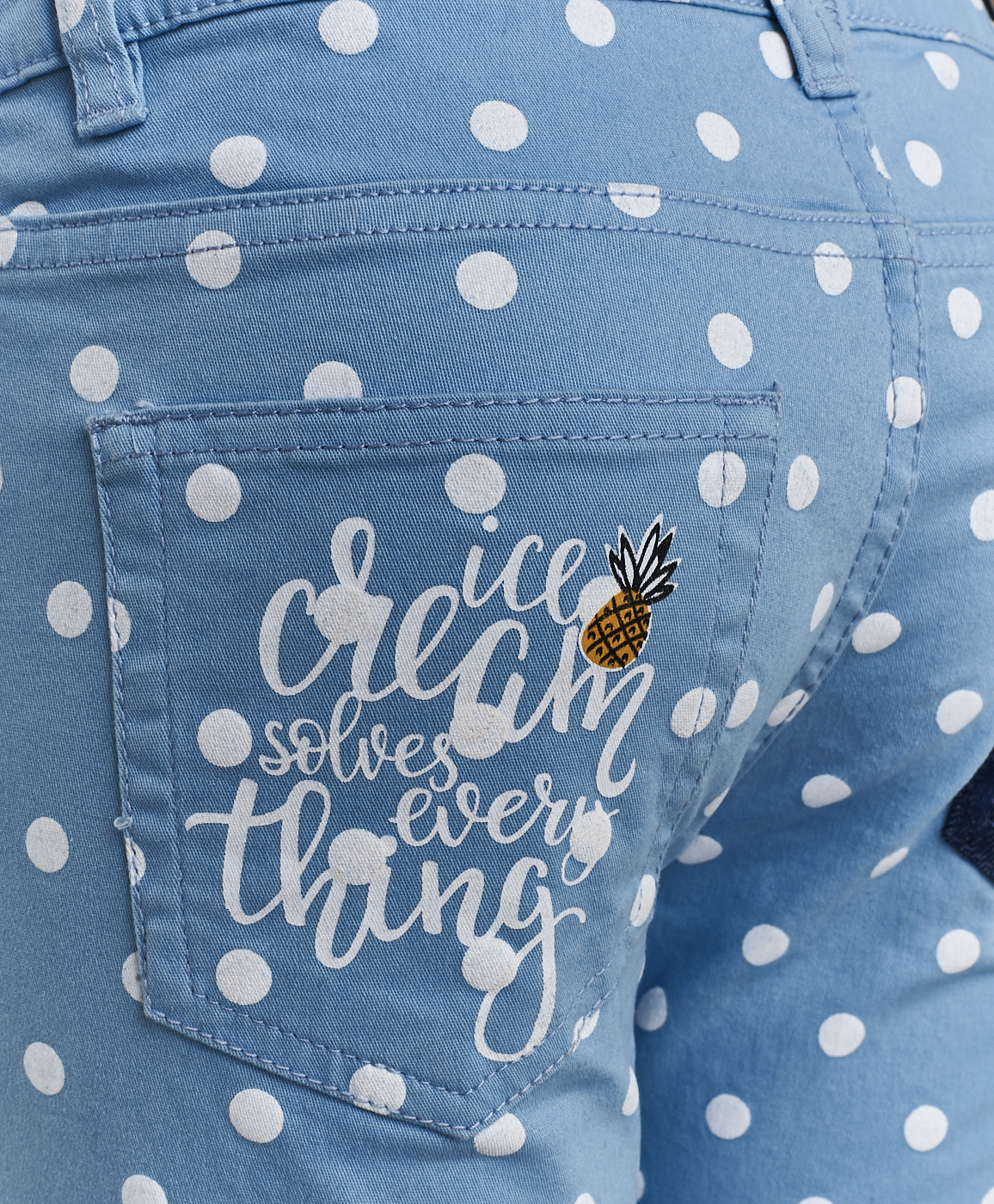 Голубые брюки в горошек Button Blue