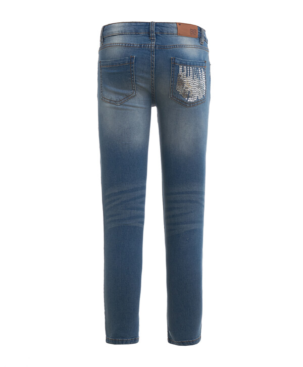 Голубые джинсы с пайетками Button Blue