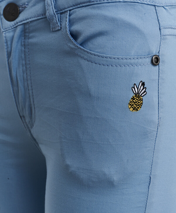 Голубые брюки из твила Button Blue