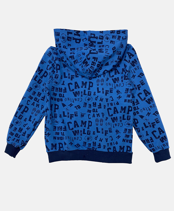 Синяя толстовка с орнаментом Button Blue