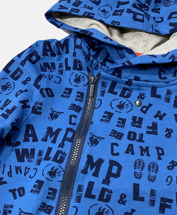 Синяя толстовка с орнаментом Button Blue