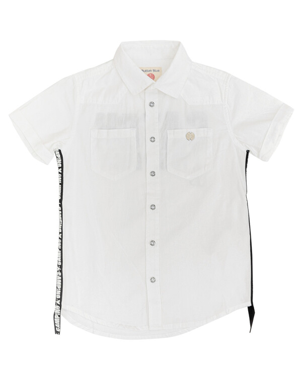 Белая рубашка с коротким рукавом Button Blue