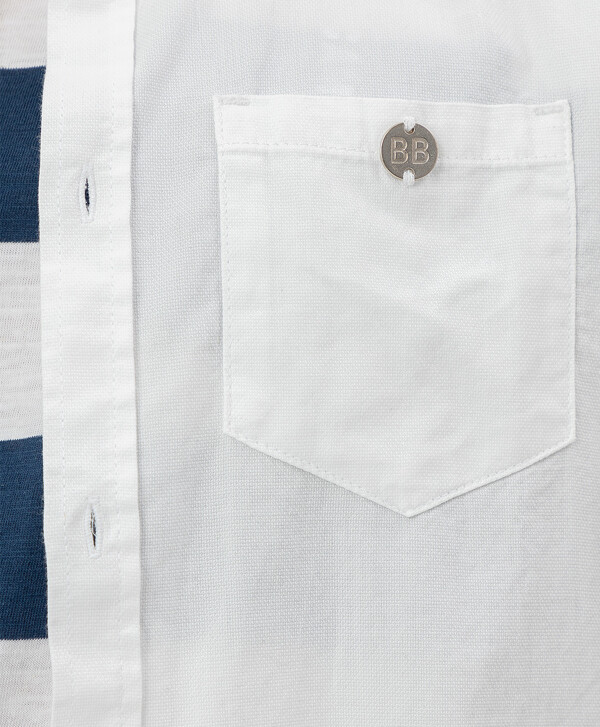 Белая рубашка с коротким рукавом Button Blue