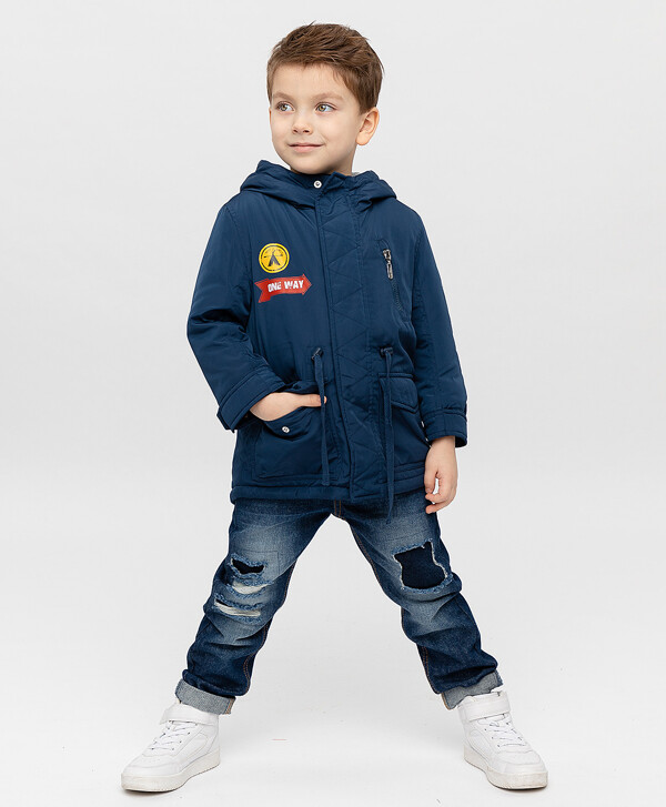 Синее демисезонное пальто Button Blue