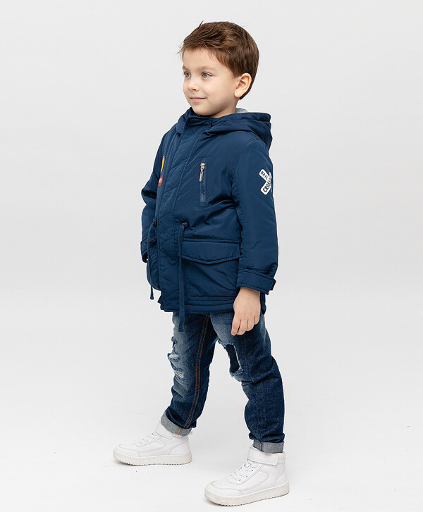 Синее демисезонное пальто Button Blue