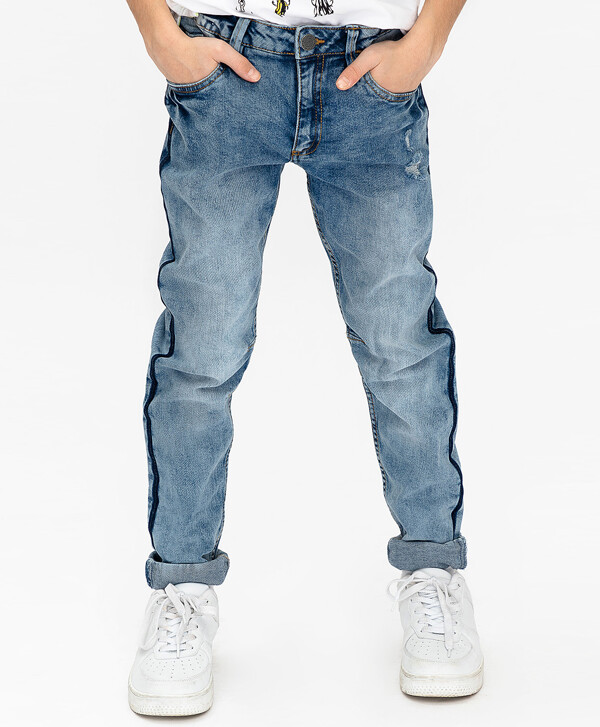 Голубые джинсы Slim Fit Button Blue