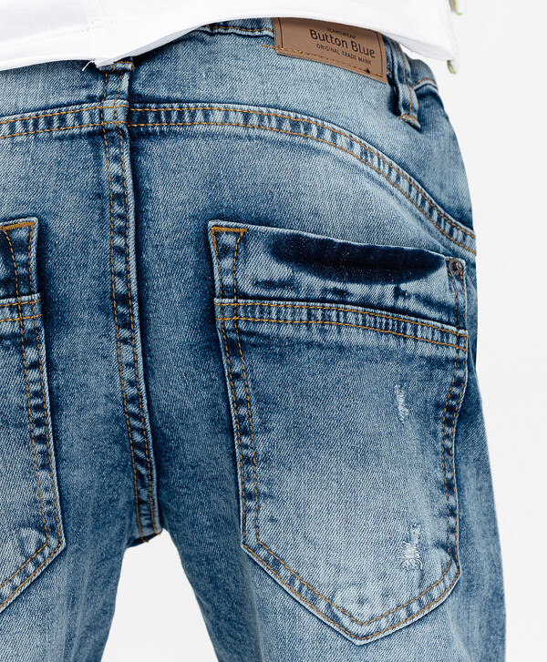 Голубые джинсы Slim Fit Button Blue