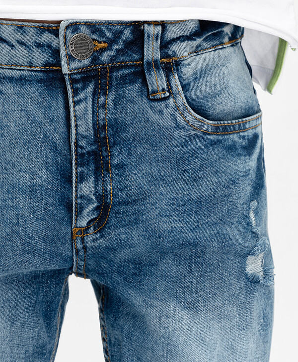 Голубые джинсы Slim Fit Button Blue
