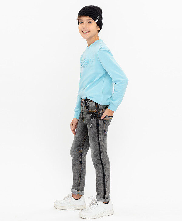 Серые джинсы Slim Fit Button Blue