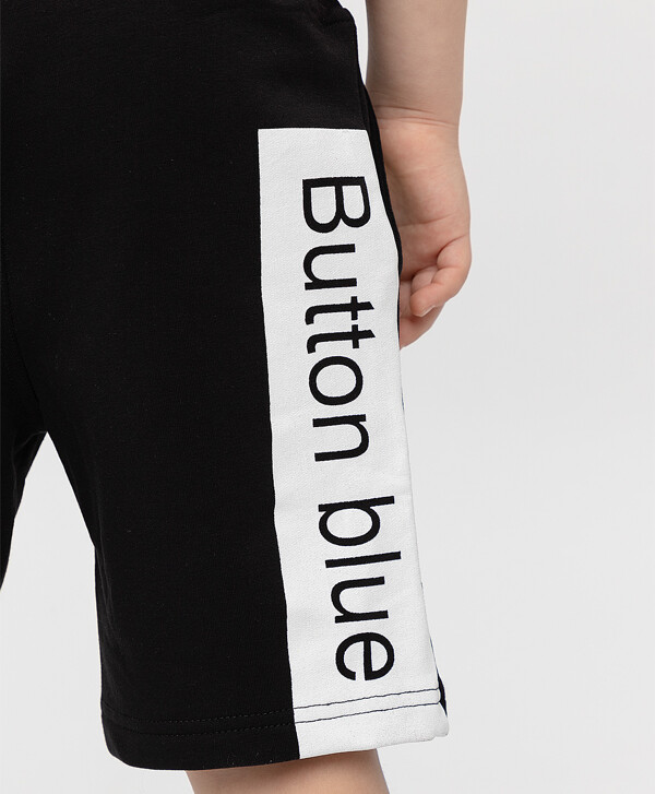 Черные шорты с принтом Button Blue