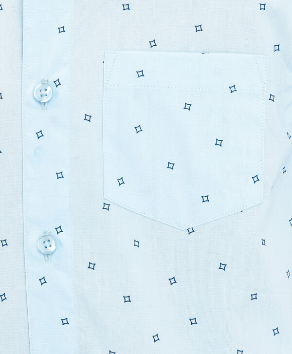 Голубая нарядная рубашка с коротким рукавом Button Blue