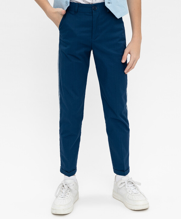 Синие нарядные брюки Button Blue
