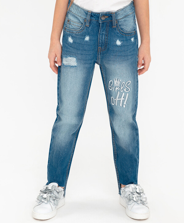 Джинсы Boyfriend Button Blue