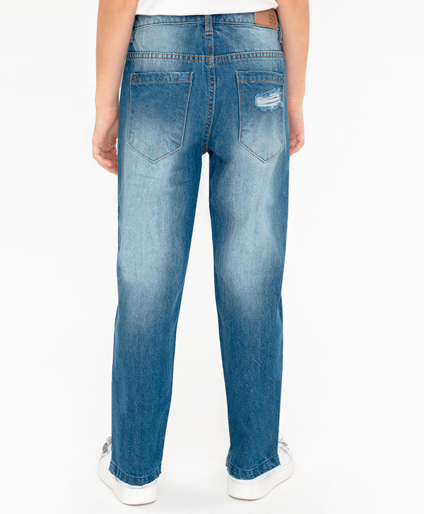 Джинсы Boyfriend Button Blue