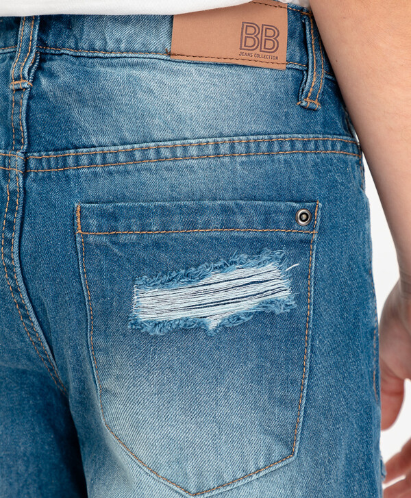 Джинсы Boyfriend Button Blue