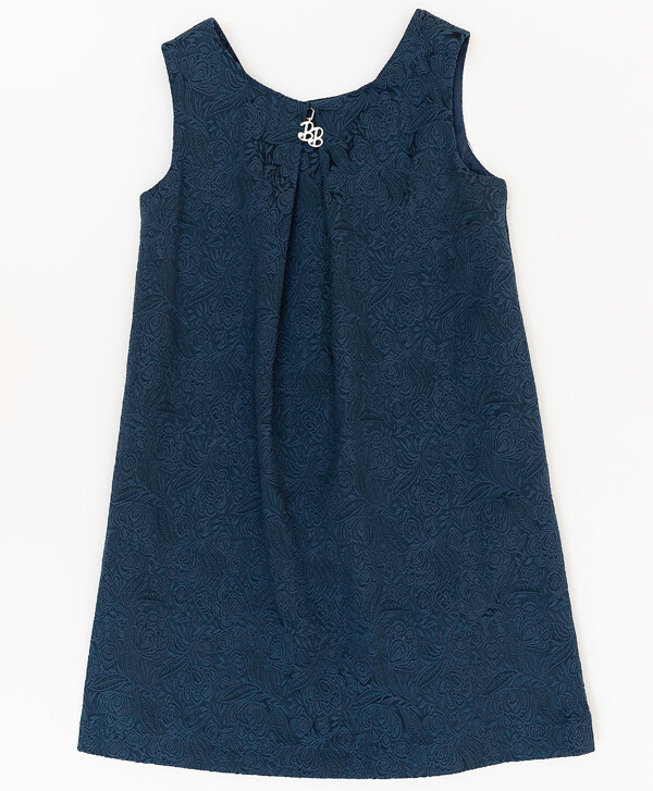 Синее жаккардовое платье Button Blue